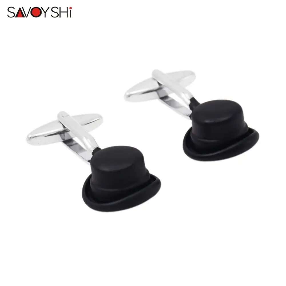 SAVOYSHI Novelty Hat Cufflinks for Mens Suit Shirt Cuff buttons High Quality Black Paint Cuff links Fashion Men Jewelry
SAVOYSHI Novelty Hat Cufflinks for Mens Suit Shirt Cuff buttons High Quality Black Paint Cuff links Fashion Men Jewelry