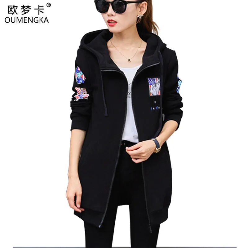 OUMENGKA 2019 Autumn Winter Women Casual Long Hoodies Sweatshirt Warm Coat Pockets Zip Up Outerwear Hooded Jacket Plus Size Tops
OUMENGKA 2019 Autumn Winter Women Casual Long Hoodies Sweatshirt Warm Coat Pockets Zip Up Outerwear Hooded Jacket Plus Size Tops