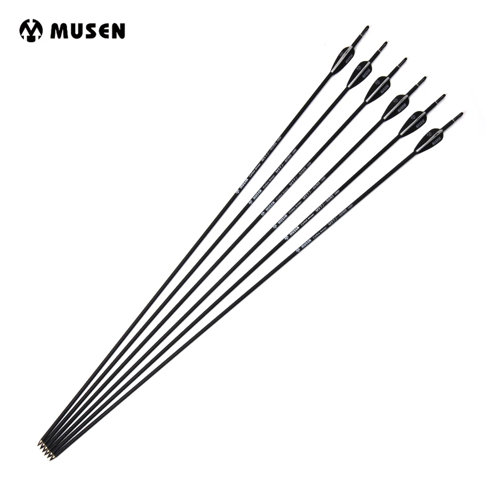 6/12/24pcs Carbon Arrow 30 Inches Spine 1000 OD 6mm ID 4.2mm with Plastic Feather for 20lbs Compound/Recurve Bow Archery Hunting
6/12/24pcs Carbon Arrow 30 Inches Spine 1000 OD 6mm ID 4.2mm with Plastic Feather for 20lbs Compound/Recurve Bow Archery Hunting