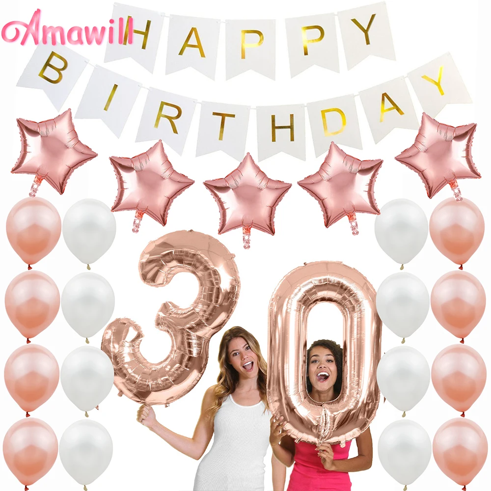 Amawill Rose Gold Happy 30 Years Party Decorations Adult 32 Inch 30 Number Balloons Anniversary Decor Happy Birthday Supplies
Amawill Rose Gold Happy 30 Years Party Decorations Adult 32 Inch 30 Number Balloons Anniversary Decor Happy Birthday Supplies