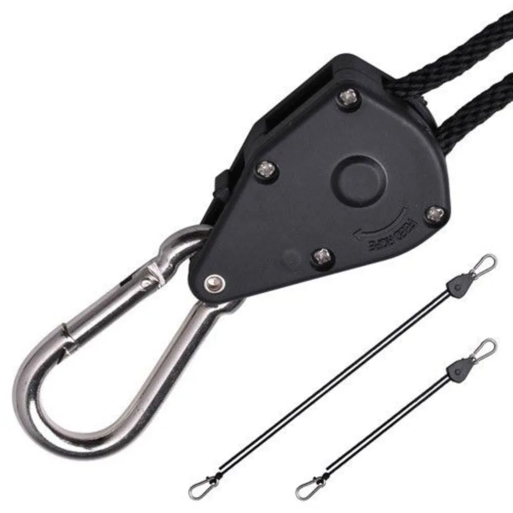 150lb 1/8 Inch Nylon Rope Ratchet Yoyo Hangers for Grow Tent Room Fan Carbon Filter Grow Light Aquarium LED Plant Grow Tent
150lb 1/8 Inch Nylon Rope Ratchet Yoyo Hangers for Grow Tent Room Fan Carbon Filter Grow Light Aquarium LED Plant Grow Tent