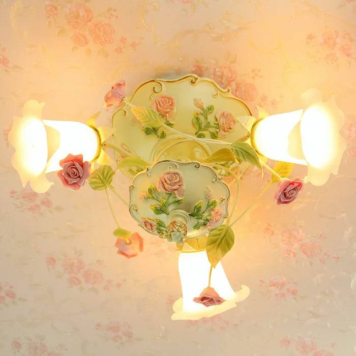 Modern American Style Ceiling Lamp Pastoral Warm And Romantic Flower Lamps Kitchen Bedroom Led Lights | Лампы и освещение