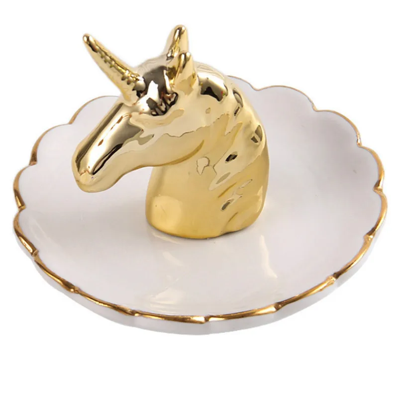 Ceramic Crafts Unicorn Fawn Ring Support Jewelry Creative New Gold Plated Ring Style Decoration Home Accessories
Ceramic Crafts Unicorn Fawn Ring Support Jewelry Creative New Gold Plated Ring Style Decoration Home Accessories