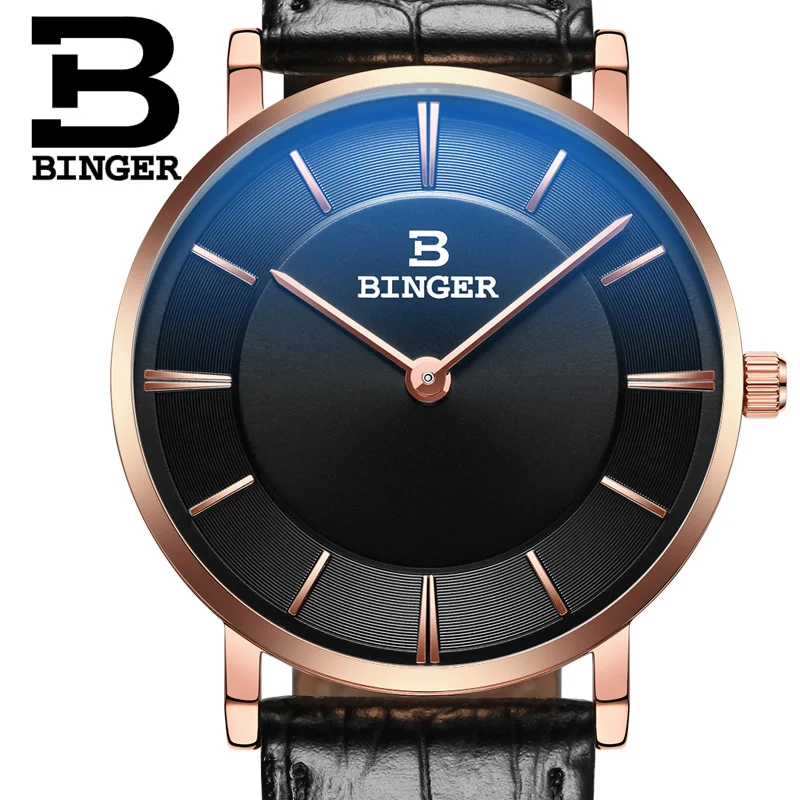 Фото Дешевые 2016 новые парные часы Бингер тонкий стиль женские модные Quatrz Мужские