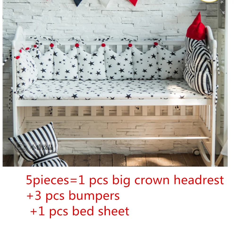 5pcs/set Little Stars Pattern Baby Bedding Set Crown Shape Bumpers for Crib Bedding Cotton Baby Room Bed Set Cot Protect Bumper
5pcs/set Little Stars Pattern Baby Bedding Set Crown Shape Bumpers for Crib Bedding Cotton Baby Room Bed Set Cot Protect Bumper