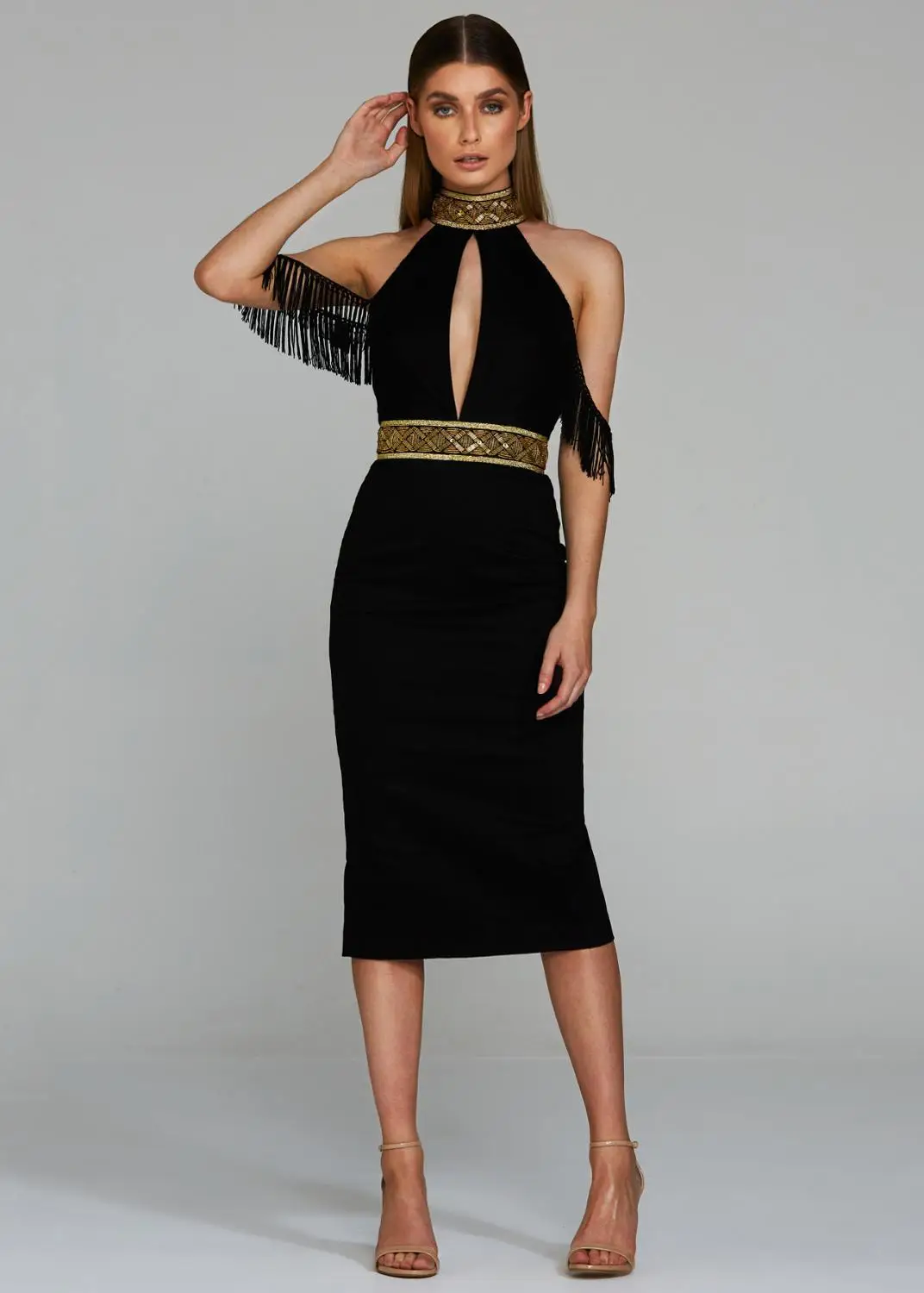 2019 New Women black tassel round neck sleeveless Celebrity evening Party vestidos Bandage dresses wholesale
2019 New Women black tassel round neck sleeveless Celebrity evening Party vestidos Bandage dresses wholesale