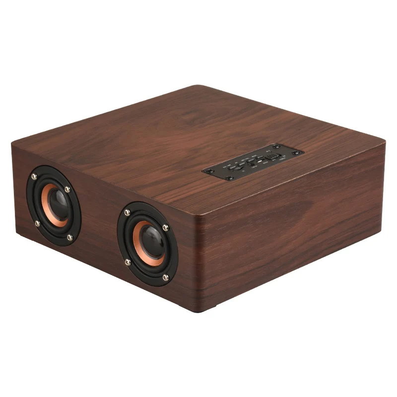 Деревянный беспроводной Bluetooth динамик HiFi стерео сабвуфер колонка с деревянной