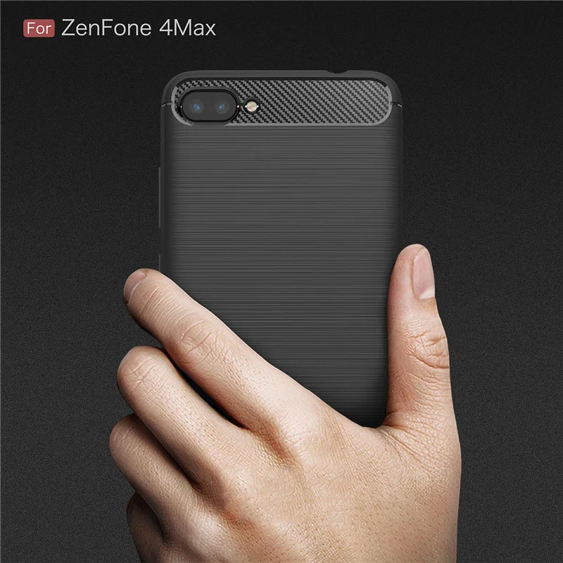 Romiky матовый Силиконовый чехол для Asus Zenfone 4 Max zc520kl Мягкие TPU углерода Волокно