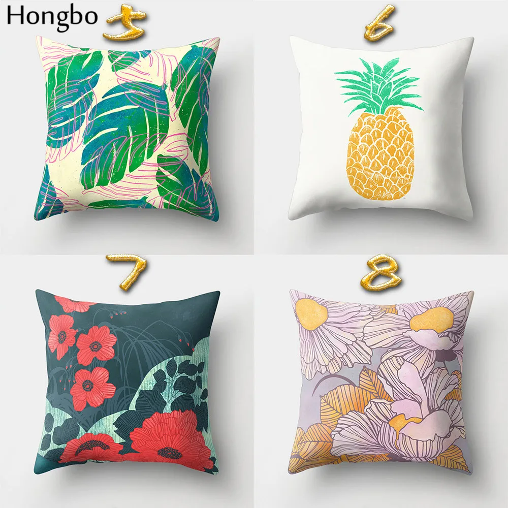 Hongbo 1 шт. Тропический дождевой лес зеленые листья ананас Кокосовая Подушка Чехол