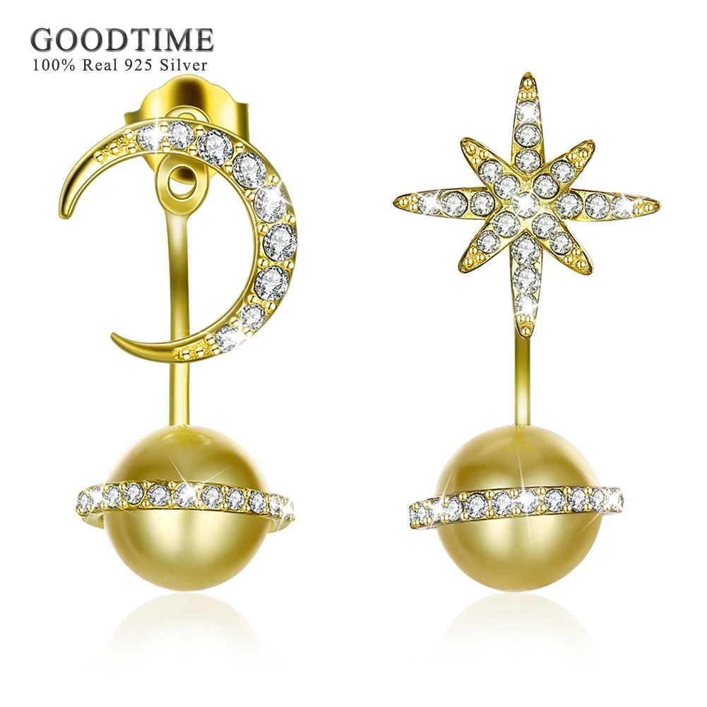 Elegant Flashing Pure S925 Sterling Silver Multi-daily-star Moon Gold Color Pearl Hanger Earrings for Women Jewelry Accessory
Elegant Flashing Pure S925 Sterling Silver Multi-daily-star Moon Gold Color Pearl Hanger Earrings for Women Jewelry Accessory