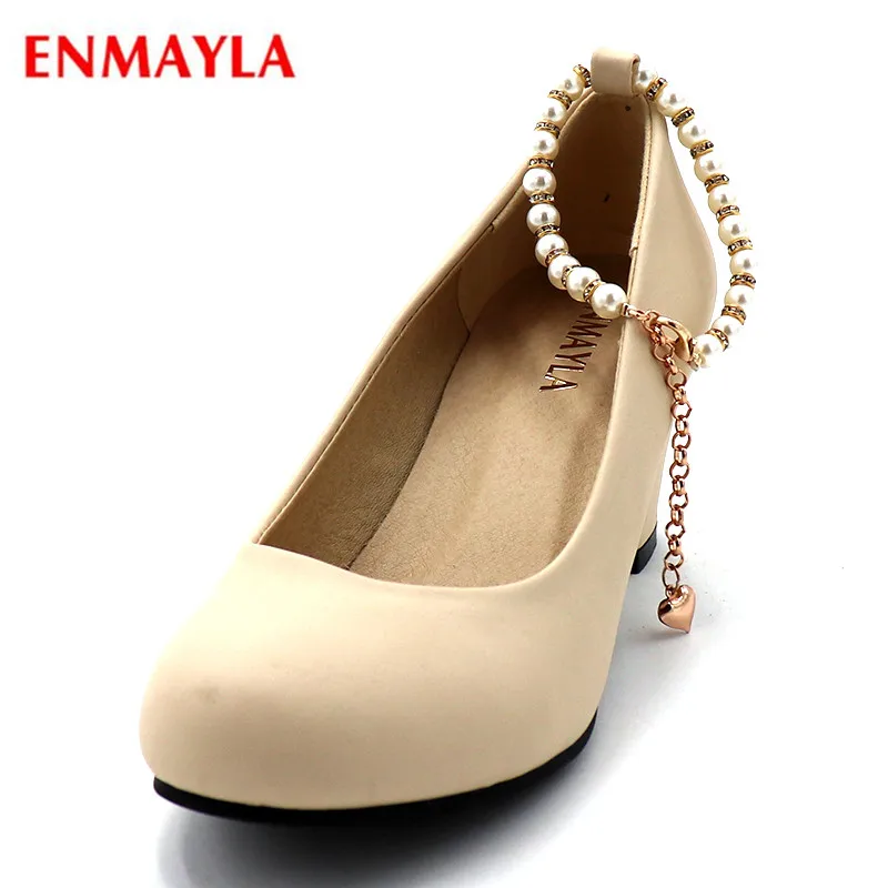 ENMAYLA High Heels Shoes Women Squre Heel Sting Bead Pumps Platform Big Size Buckle Strap Pumps Ladies Leisure Shoes Woman
ENMAYLA High Heels Shoes Women Squre Heel Sting Bead Pumps Platform Big Size Buckle Strap Pumps Ladies Leisure Shoes Woman