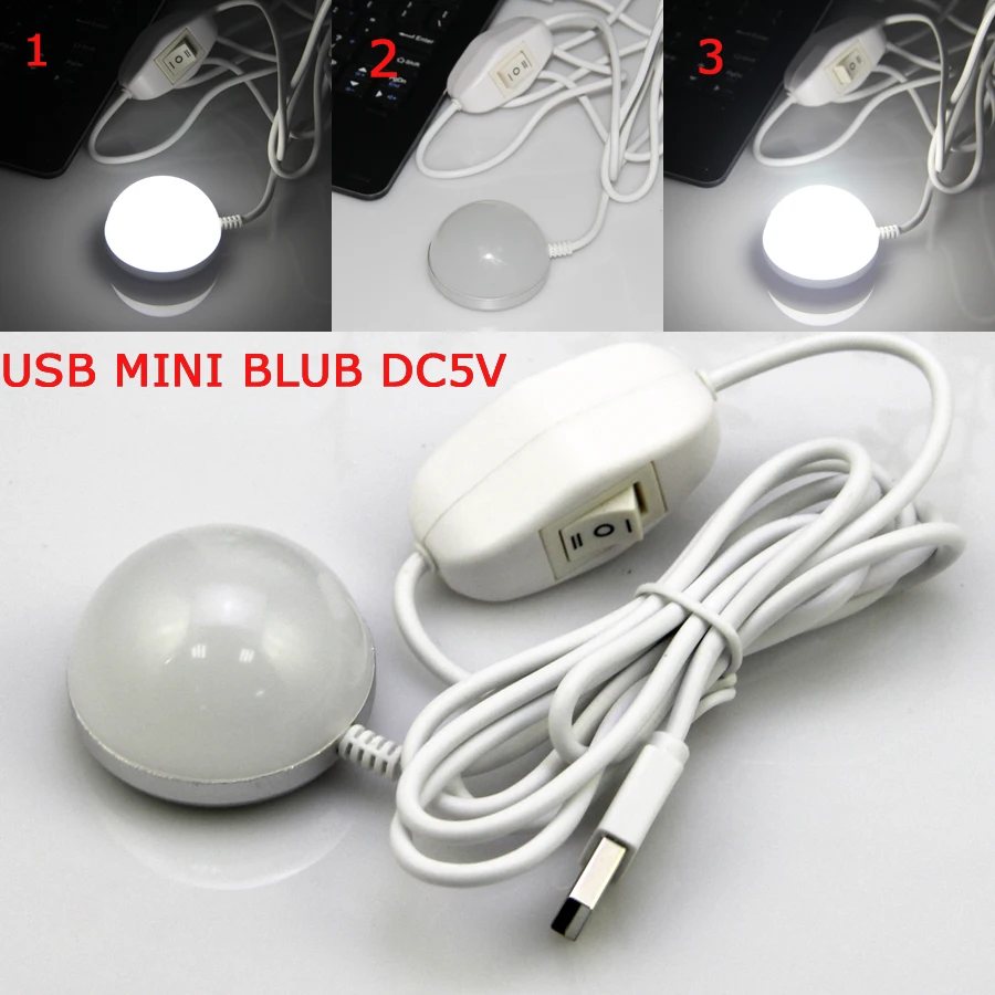 New design DC5V 2W LED USB Mini Bulb For Book Desk Reading Eye Protective Camping Bulb Night light with Switch ON / OFF
New design DC5V 2W LED USB Mini Bulb For Book Desk Reading Eye Protective Camping Bulb Night light with Switch ON / OFF