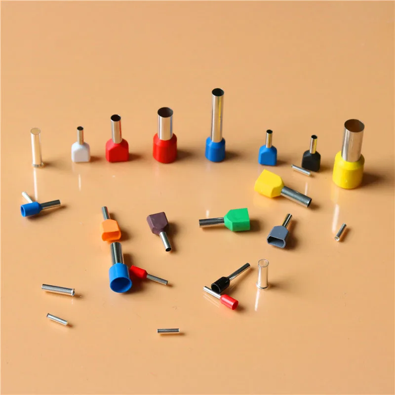 TE1008 insulated TWIN CORD end terminals suit 1.0mm2 Cable Wire Connector Crewel tube preinsulating terminals 100PCS/Pack
TE1008 insulated TWIN CORD end terminals suit 1.0mm2 Cable Wire Connector Crewel tube preinsulating terminals 100PCS/Pack