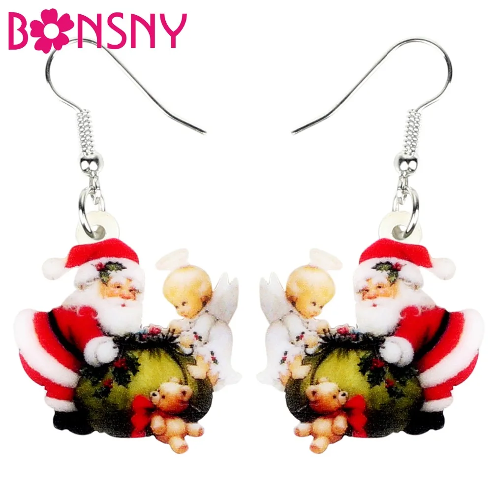 Bonsny Acrylic Christmas Santa Claus Angel Bag Earrings Drop Dangle Sweet Decoration Gift Jewelry For Women Girl Ladies Navidad
Bonsny Acrylic Christmas Santa Claus Angel Bag Earrings Drop Dangle Sweet Decoration Gift Jewelry For Women Girl Ladies Navidad