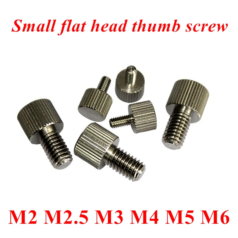 M2 M2.5 M3 M4 M5 M6 Small Flat Head Thumb Screw Stainless steel Straight Knurled Manual Adjustment Hand Screws
M2 M2.5 M3 M4 M5 M6 Small Flat Head Thumb Screw Stainless steel Straight Knurled Manual Adjustment Hand Screws
