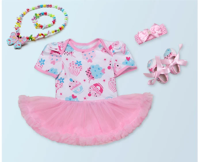 

50-57 см, Детская Одежда для кукол bebe, костюм для малышей, розовое платье с головным убором и обувью, аксессуары для кукол, подарок bonecas