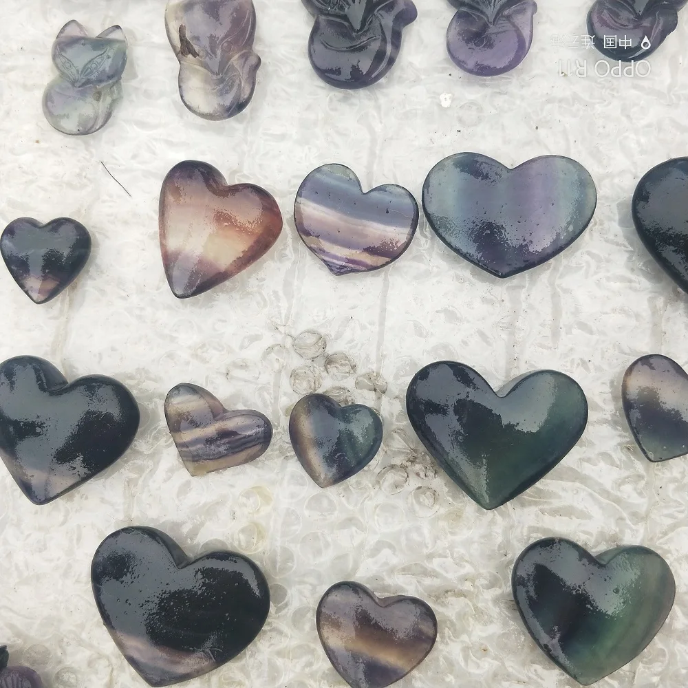 Natural Rainbow Colorful Fluorite Crystal Heart Shaped Carved Stone Healing Reiki Crystal Wedding Holiday Party Decoration
Natural Rainbow Colorful Fluorite Crystal Heart Shaped Carved Stone Healing Reiki Crystal Wedding Holiday Party Decoration
