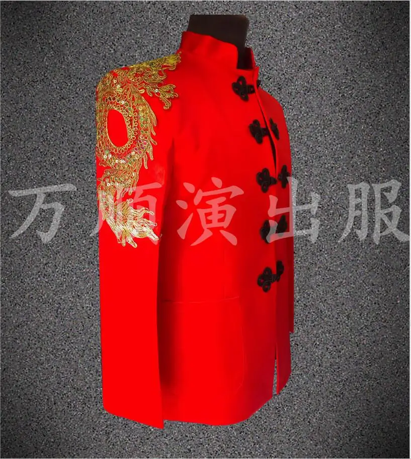 XXS-6XL! Big yards men's clothing Embroidered dragon costume of the national costume of the national costume of the suit singer.
XXS-6XL! Big yards men's clothing Embroidered dragon costume of the national costume of the national costume of the suit singer.