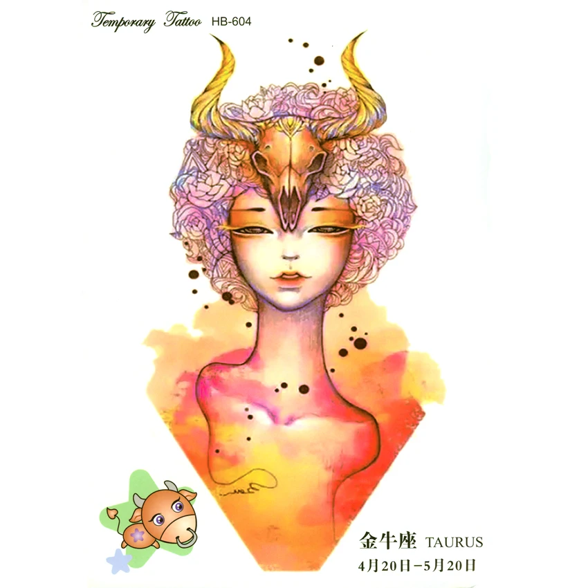 3pcs Taurus Zodiac Tattoo Sticker Waterproof Henna Tatoo Wall Sticker Child Temporary Tattoo Body Art Flash Tattoo Stickers
3pcs Taurus Zodiac Tattoo Sticker Waterproof Henna Tatoo Wall Sticker Child Temporary Tattoo Body Art Flash Tattoo Stickers