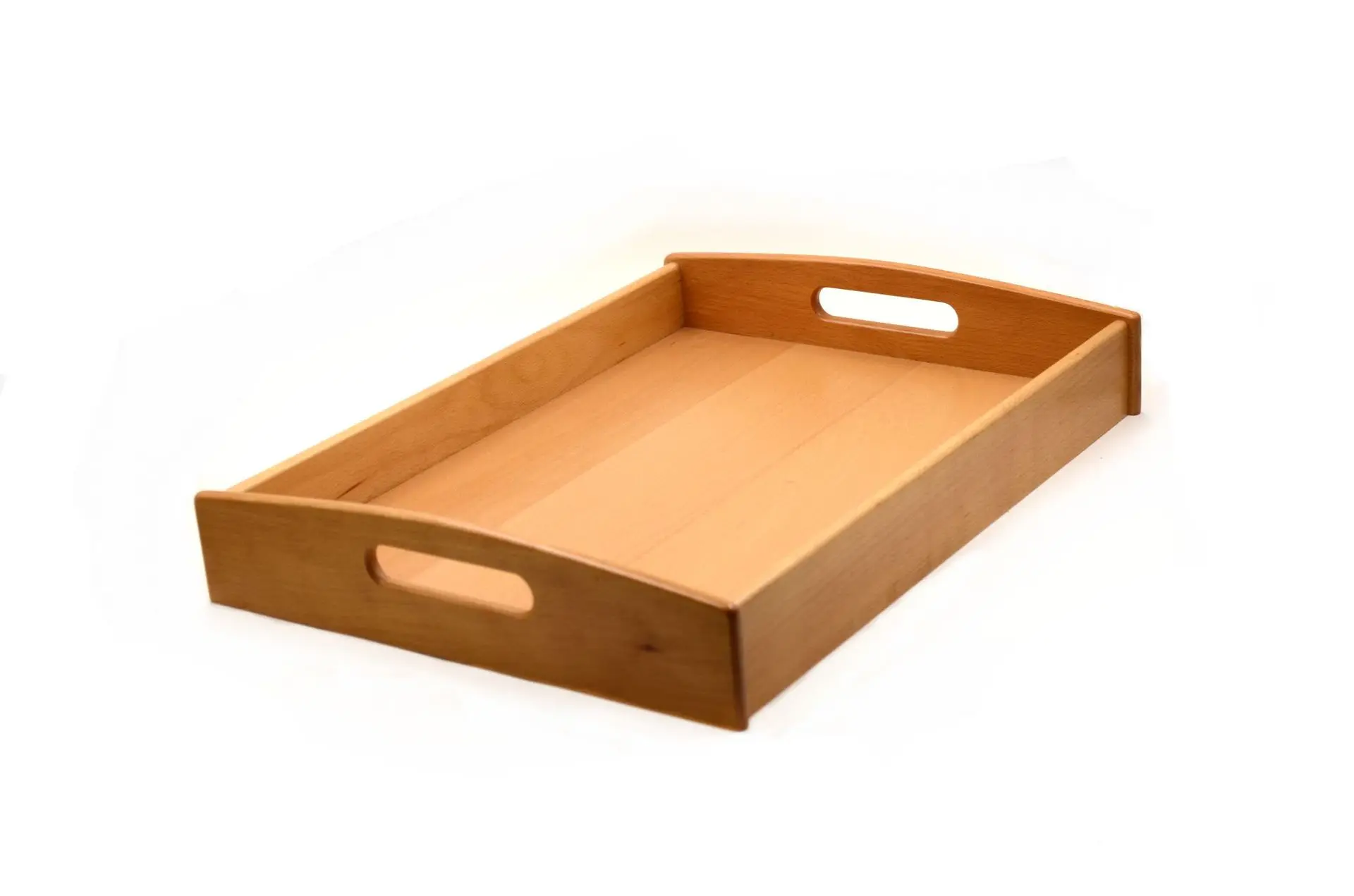 Handmade wooden rectangular tray with ears, tea tray, bread cake tray, wooden tableware tray.
Handmade wooden rectangular tray with ears, tea tray, bread cake tray, wooden tableware tray.