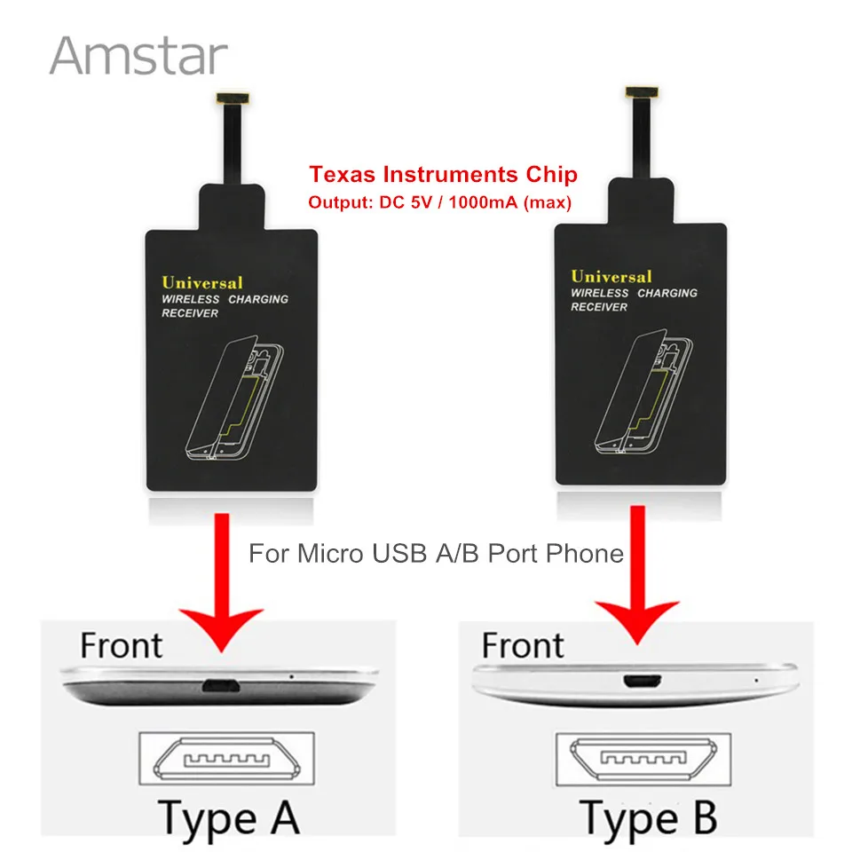 Беспроводное зарядное устройство Amstar 10W Qi для Samsung Galaxy S8 S7 Note8 iPhone X 8 8Plus +