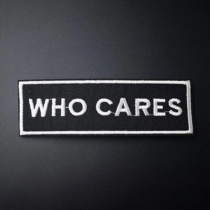 Фото WHO CARES Размер: 3 2x10 2 см тканевые значки заплатки джинсовая сумка одежда швейное