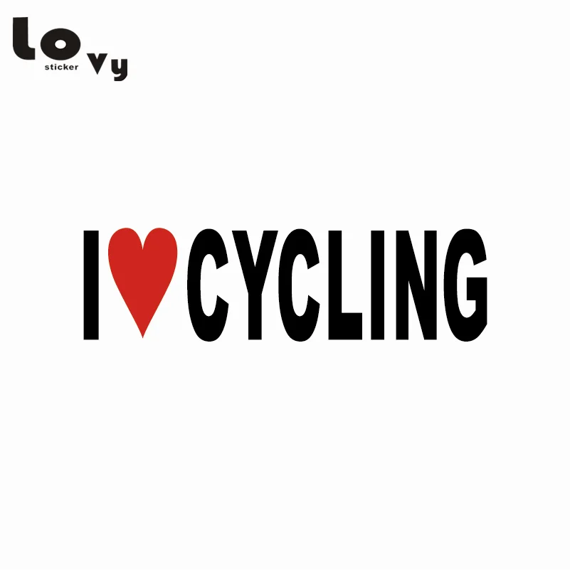 Забавная наклейка для автомобиля I Love Cycling индивидуальная декоративная на окно