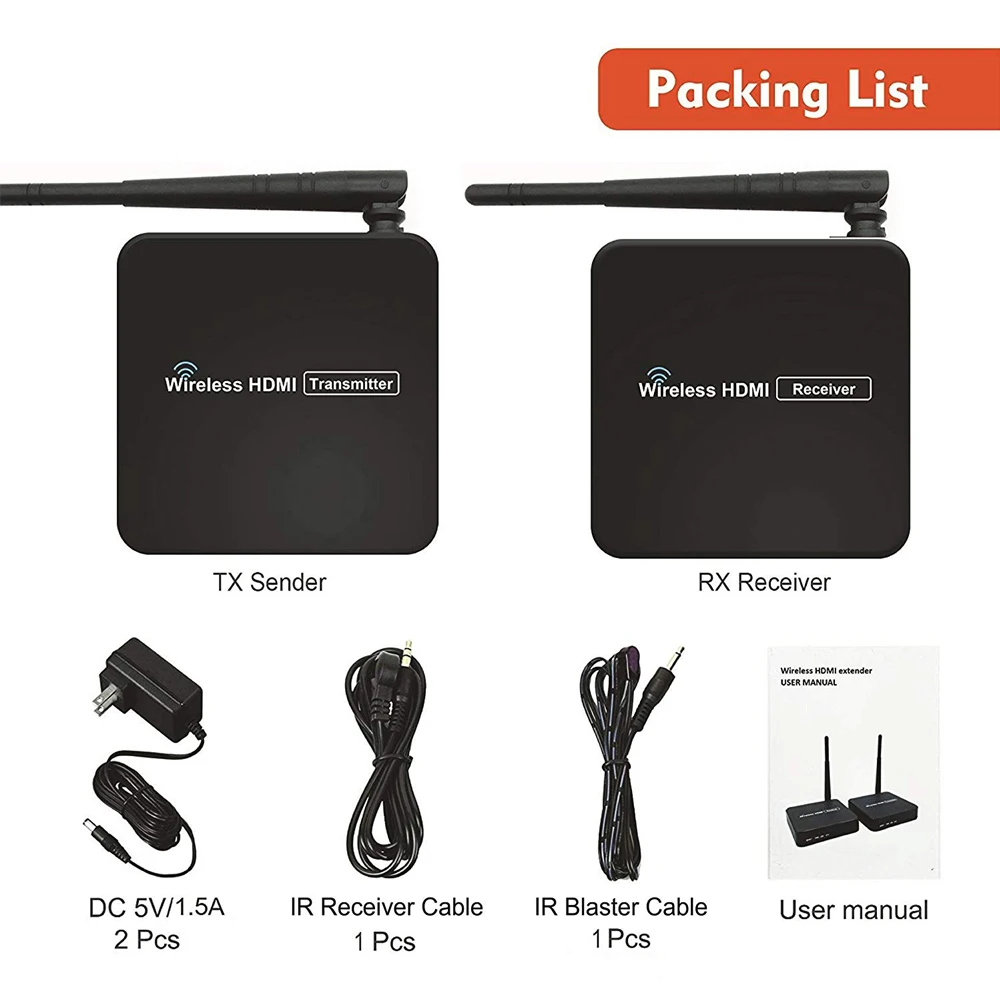 Navceker 5GHz Wireless HDMI Transmission Extender Support IR New HDMI Wireless Transmitter Receiver Kit HD WIFI HDMI Transmissor
Navceker 5GHz Wireless HDMI Transmission Extender Support IR New HDMI Wireless Transmitter Receiver Kit HD WIFI HDMI Transmissor