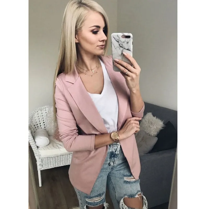 Spring and Autumn Women's Fashion Solid Color Long Sleeve Cardigan Casual West Slim Suit Collar Commuter Women's Suit Two Colors
Spring and Autumn Women's Fashion Solid Color Long Sleeve Cardigan Casual West Slim Suit Collar Commuter Women's Suit Two Colors