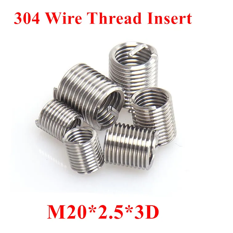 20pcs M20*2.5*3D Wire Thread Insert 304 Stainless steel M20 Screw Bushing, m20*3D Wire Screw Sleeve Thread Repair Insert
20pcs M20*2.5*3D Wire Thread Insert 304 Stainless steel M20 Screw Bushing, m20*3D Wire Screw Sleeve Thread Repair Insert
