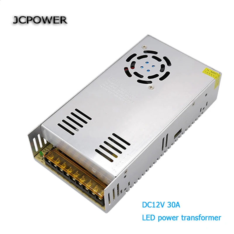 AC110V or 220V to DC 12V 30A 360W Voltage Transformer Switch Power Supply adapter for Led Strip Led control Led switch with fan
AC110V or 220V to DC 12V 30A 360W Voltage Transformer Switch Power Supply adapter for Led Strip Led control Led switch with fan