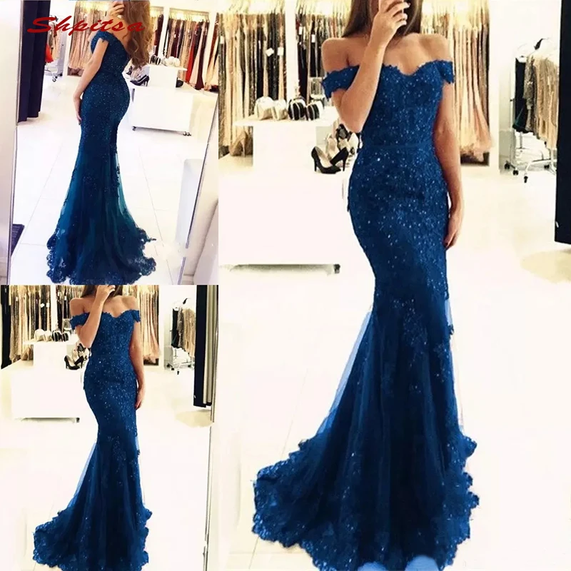 Sexy Long Lace Mermaid Evening Dresses Party Navy Blue Beaded Off Shoulder Sequin Plus Size Women Formal Dresses Evening Gown
Sexy Long Lace Mermaid Evening Dresses Party Navy Blue Beaded Off Shoulder Sequin Plus Size Women Formal Dresses Evening Gown