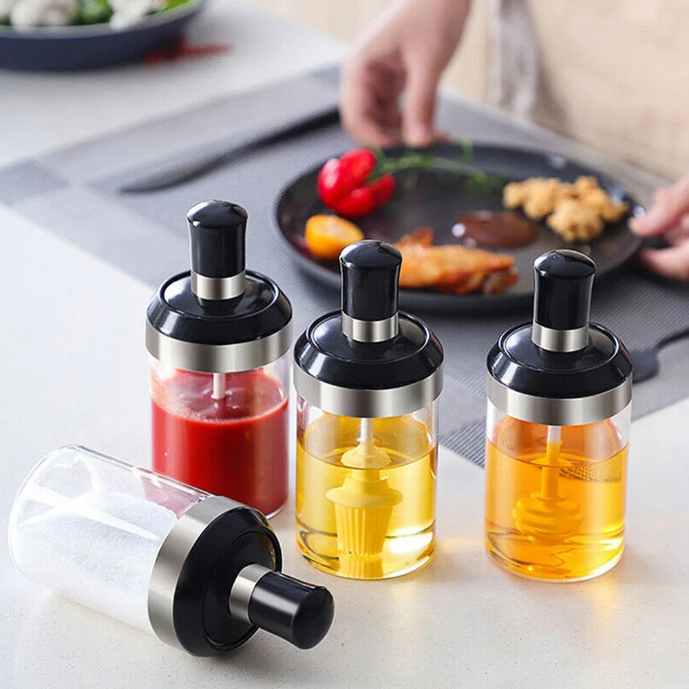 Pokich Glass Salt Shaker Spice Bottles Pepper Spoon Seasoning Jars Oil Brush Honey Container Home Storage Organization
Pokich Glass Salt Shaker Spice Bottles Pepper Spoon Seasoning Jars Oil Brush Honey Container Home Storage Organization