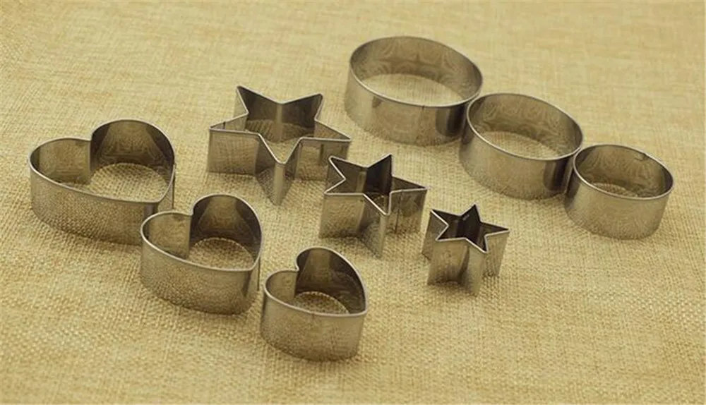 New 100sets 3Pcs setStainless Steel Round Circle Heart Star Cookie Fondant Cake Mold Cutter Pastry Tool Safe Adjustable Baking
New 100sets 3Pcs setStainless Steel Round Circle Heart Star Cookie Fondant Cake Mold Cutter Pastry Tool Safe Adjustable Baking