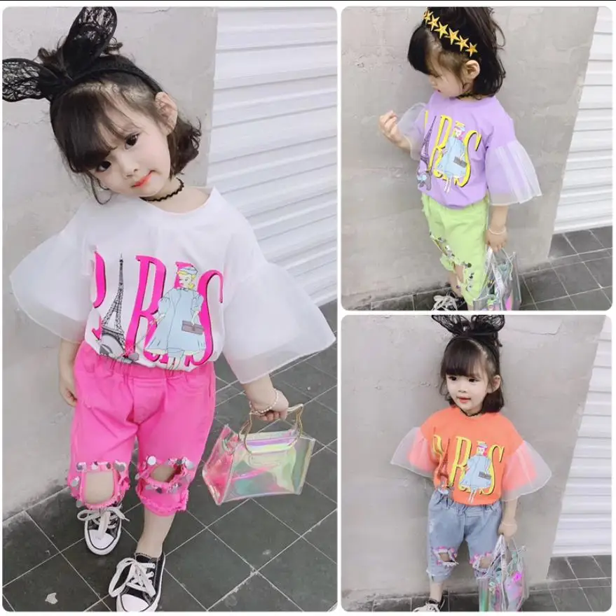 2019 T-shirts girls kids summer fashion cartton print Bell sleeve tops toddler cotton tops girls short sleeve tees 2-8Y ws544
2019 T-shirts girls kids summer fashion cartton print Bell sleeve tops toddler cotton tops girls short sleeve tees 2-8Y ws544