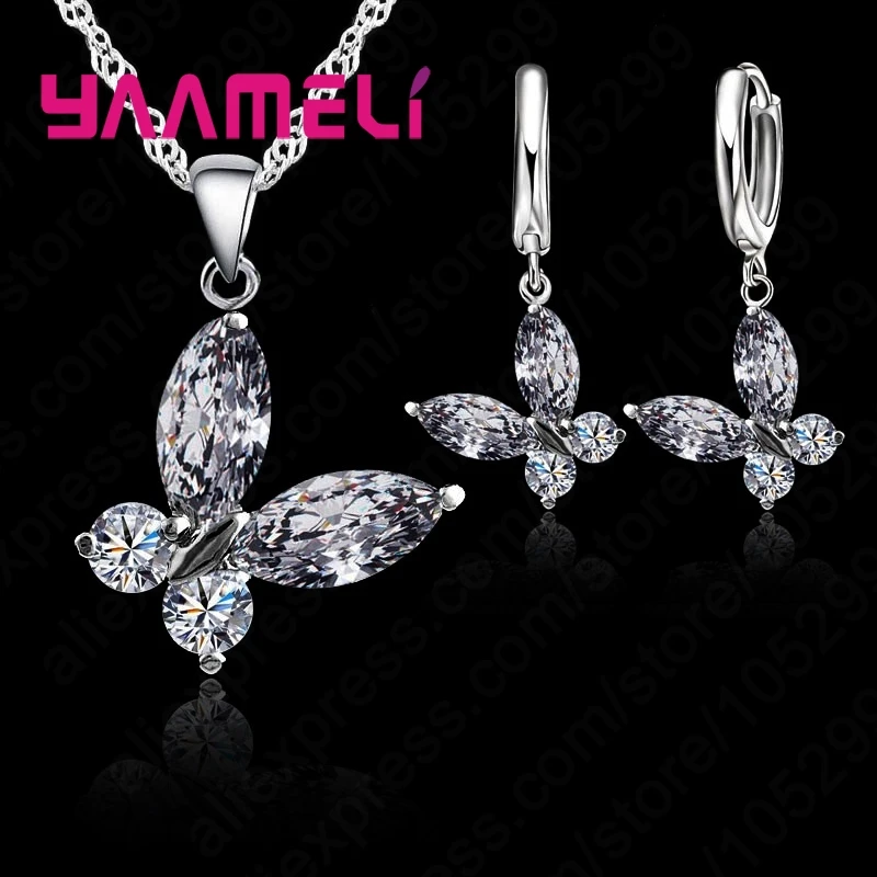 Fashion Lovely Butterfly Woman Favorite Jewelry Set Girlfriend Birthday Gift 925 Silver Necklace Earrings
Fashion Lovely Butterfly Woman Favorite Jewelry Set Girlfriend Birthday Gift 925 Silver Necklace Earrings