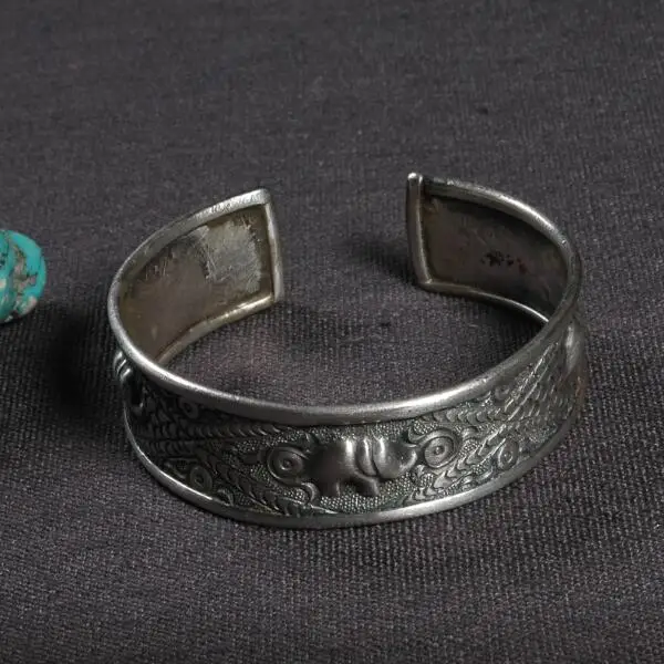 Браслет ручной работы из непальского серебра 925 пробы винтажный браслет-манжеты