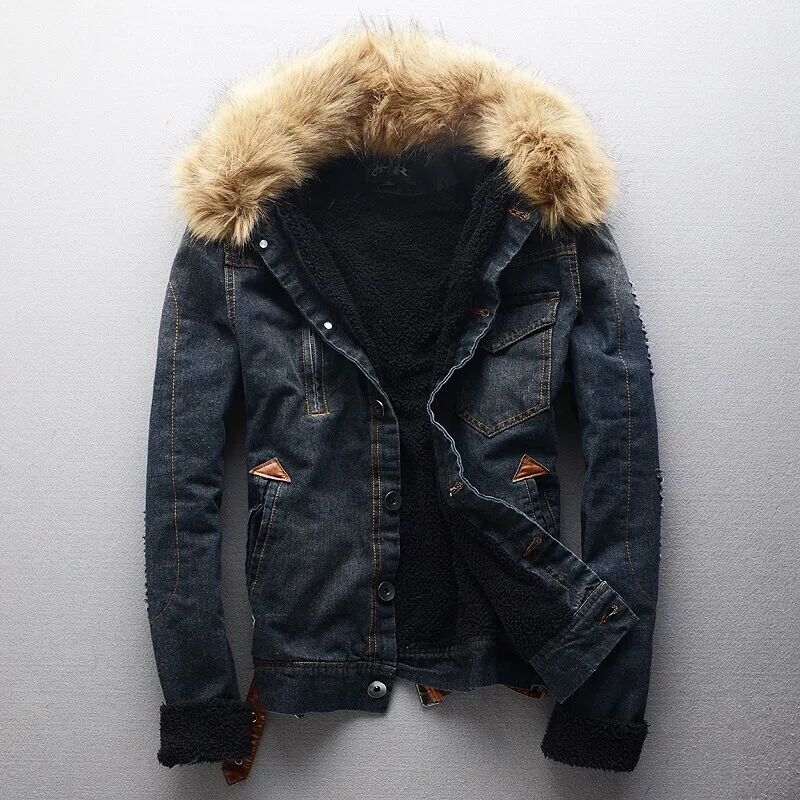 Men Slim Denim Jackets Black Winter Denim Coats Men Hooded Casual Jean Jackets High Street Style Men Thicker Warm Jean Coats
Men Slim Denim Jackets Black Winter Denim Coats Men Hooded Casual Jean Jackets High Street Style Men Thicker Warm Jean Coats