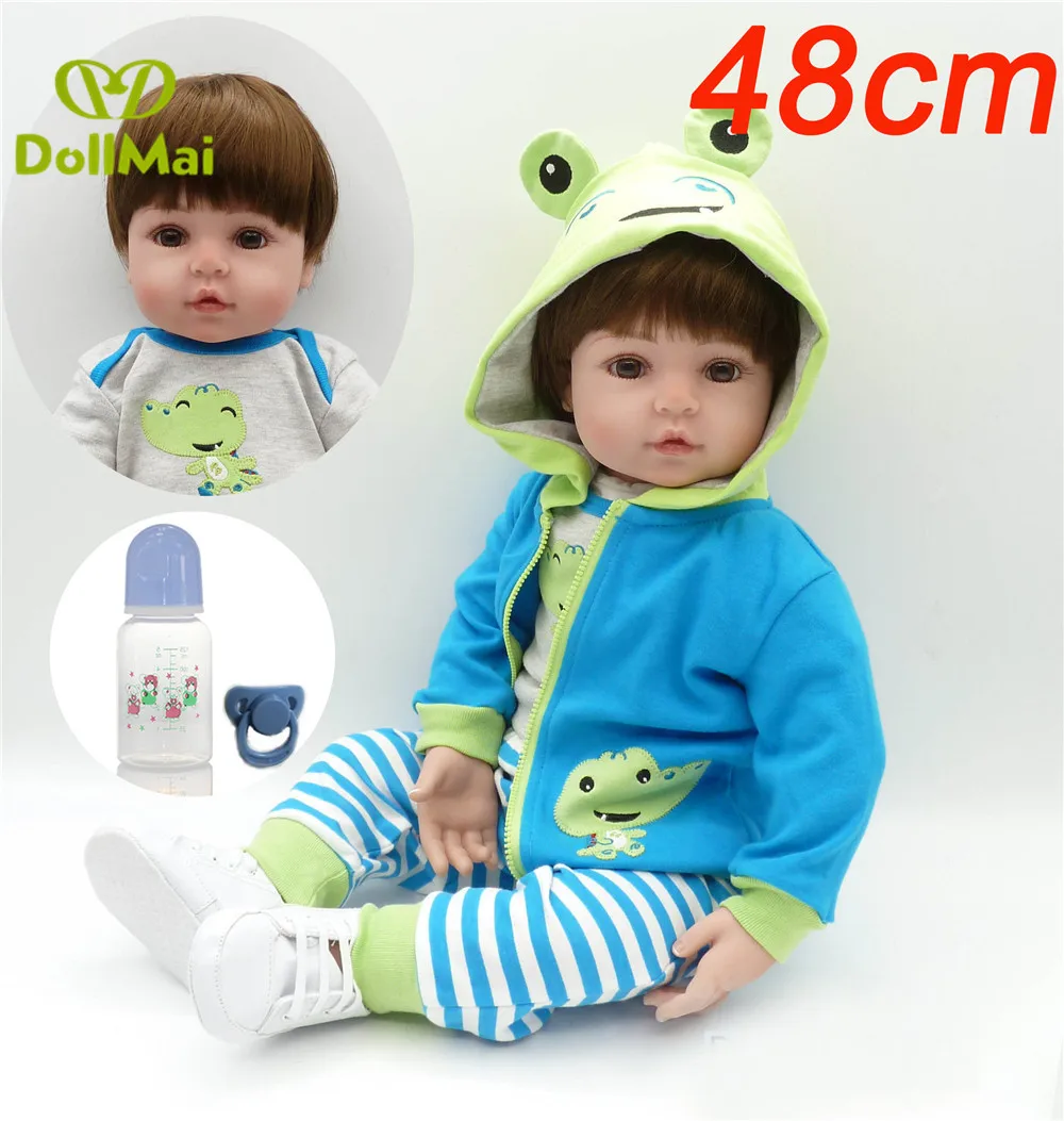 48CM reborn boy dolls cotton body vinyl silicone reborn baby dolls toys for children gift with pacifier bottle bebes reborn
48CM reborn boy dolls cotton body vinyl silicone reborn baby dolls toys for children gift with pacifier bottle bebes reborn
