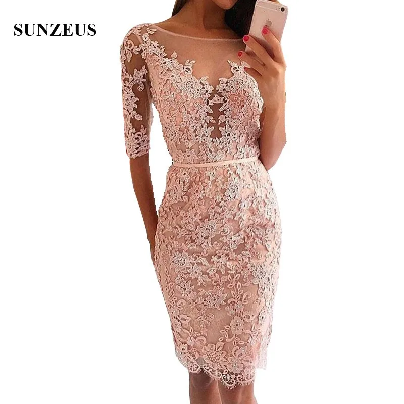 Beaded Heavy Appliques Lace Bridesmaid Dresses Sheath Knee Length Women Party Gowns Half Sleeves Prom Dress
Beaded Heavy Appliques Lace Bridesmaid Dresses Sheath Knee Length Women Party Gowns Half Sleeves Prom Dress