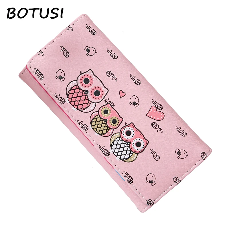 Кошелек женский BOTUSI с изображением совы длинный короткий | Багаж и сумки