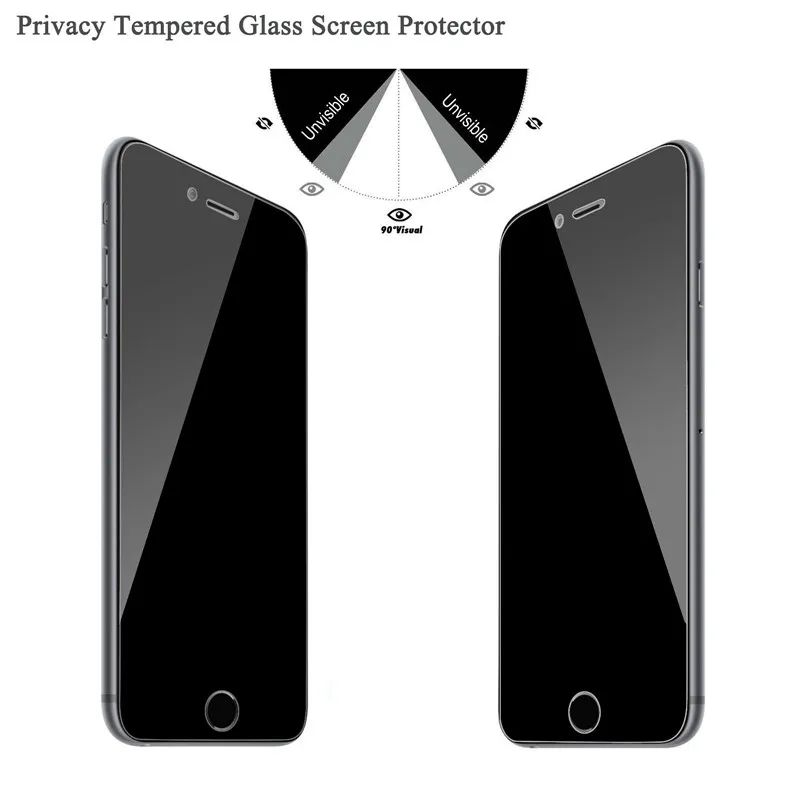 100Pcs 0.3mm 2.5D 9H Anti Privacy Tempered Glass Screen Film For iPhone 11 pro MAX X XS MAX XR 6 6S 7 8 plus 5S 5C