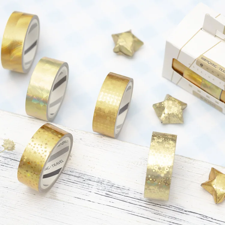 1.5cm 3m 5 pcs gold Glittering style washi tape Adhesive DIY Scrapbook Sticker Label Masking home decor
1.5cm 3m 5 pcs gold Glittering style washi tape Adhesive DIY Scrapbook Sticker Label Masking home decor