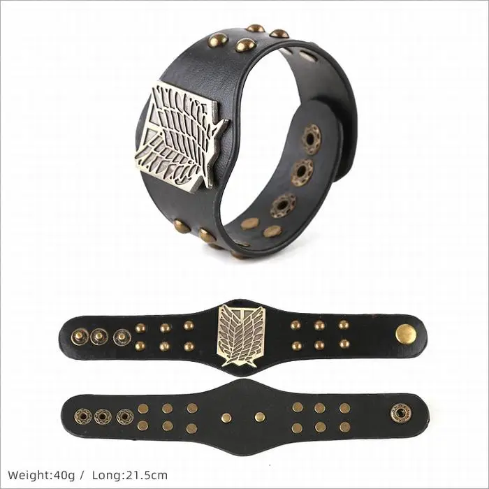 10pcs/lot Anime Attack on Titan symbol sign punk leather fashion Plated Charm bracelet Hand Strap Pendants toy gifts
10pcs/lot Anime Attack on Titan symbol sign punk leather fashion Plated Charm bracelet Hand Strap Pendants toy gifts