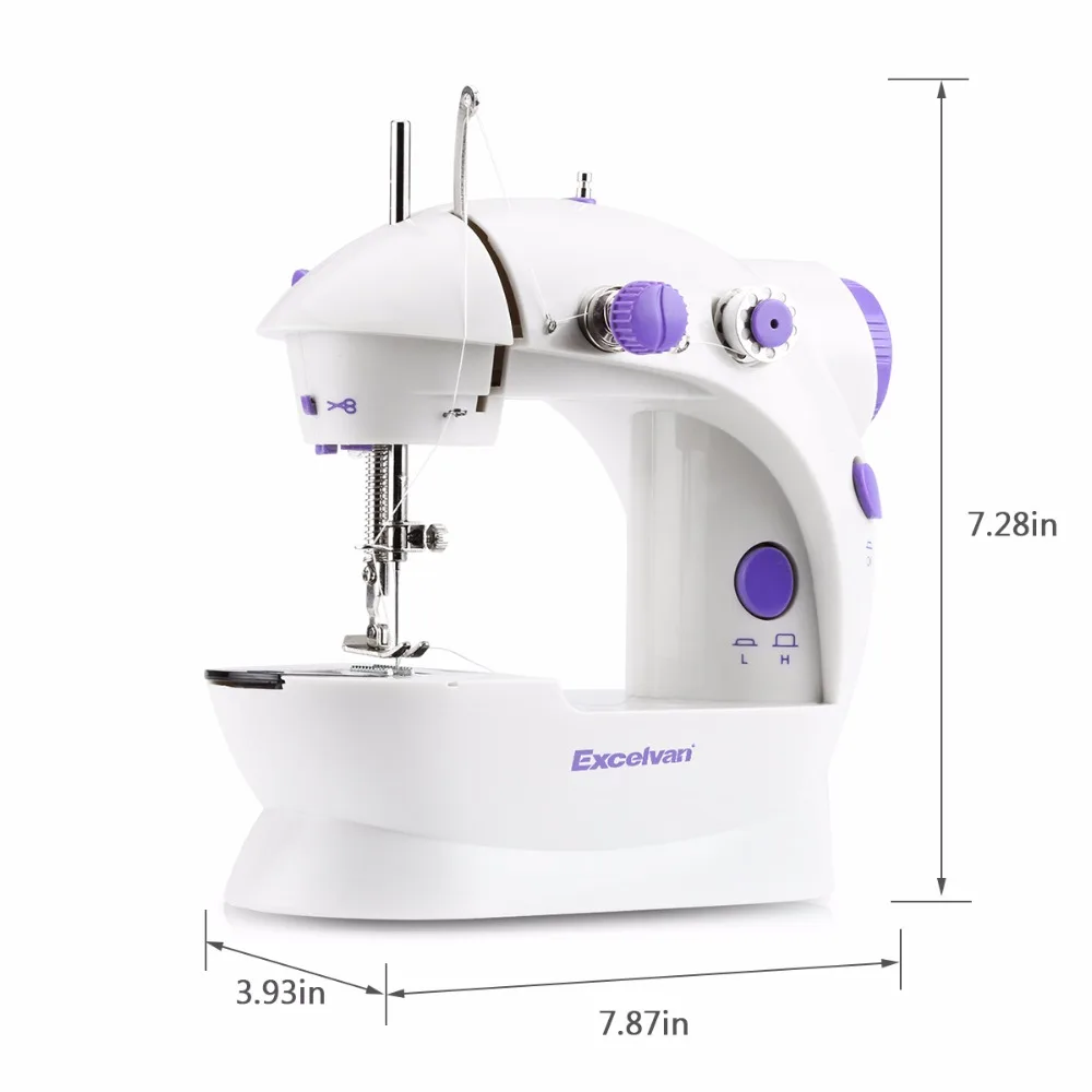 Mini Electric Handheld Sewing Machine Dual Speed Adjustment with Light Foot AC100-240V Double Threads Pendal | Дом и сад