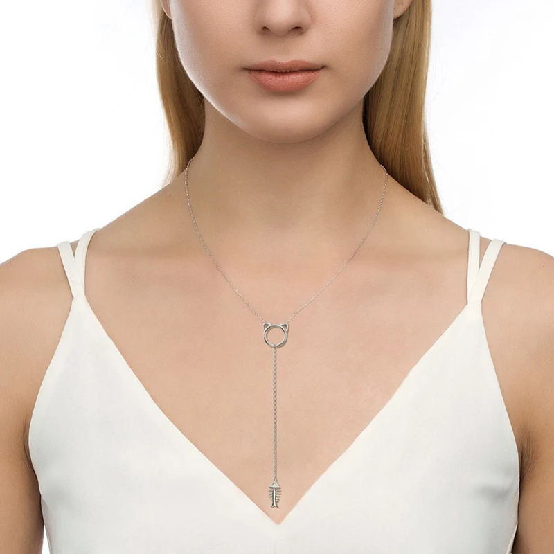 New 100% 925 Sterling Silver Cute Animal Cat Eats Fish Bone Pendant Chain Necklace for Women Fashion Jewelry Gifts Free Ship
New 100% 925 Sterling Silver Cute Animal Cat Eats Fish Bone Pendant Chain Necklace for Women Fashion Jewelry Gifts Free Ship
