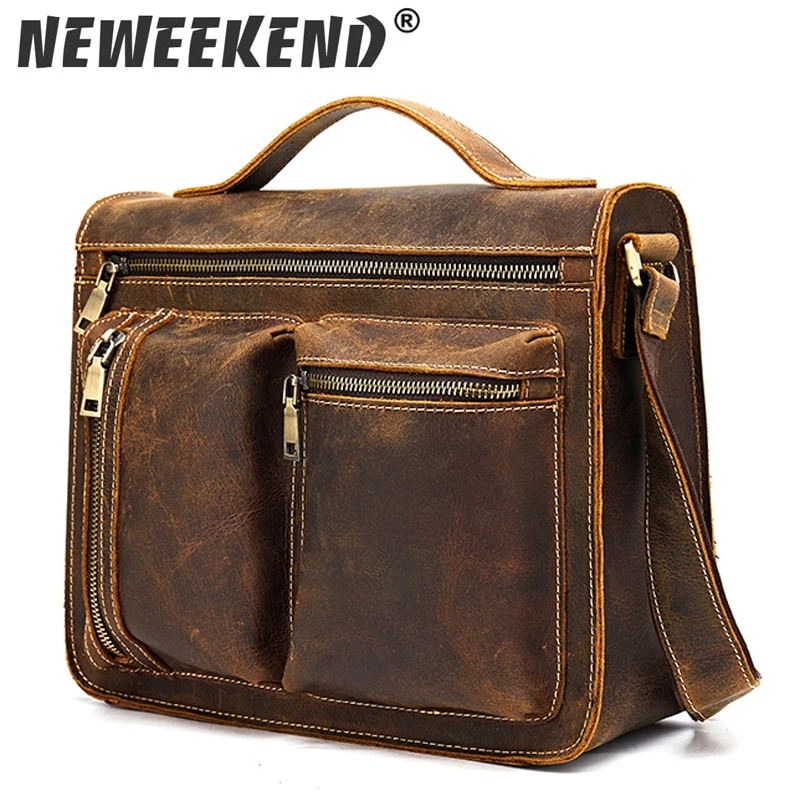 Crazy Horse Genuine Leather Men'S Bags Crossbody Bags Zipper Vintage Messenger Bag Men'S Shoulder Bag Genuine Leather 9857
Crazy Horse Genuine Leather Men'S Bags Crossbody Bags Zipper Vintage Messenger Bag Men'S Shoulder Bag Genuine Leather 9857