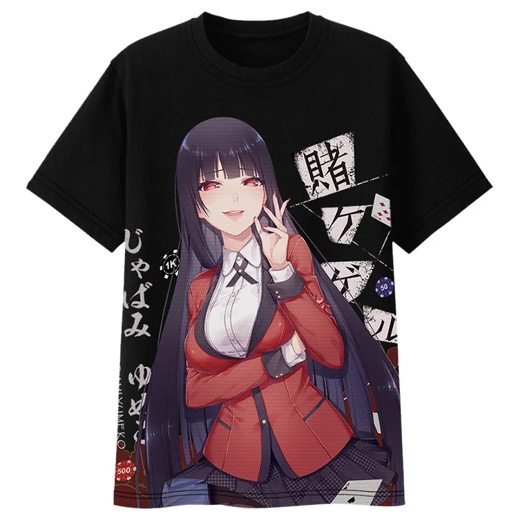 Топ для косплея аниме Kakegurui, Студенческая летняя японская футболка с коротким рукавом и круглым вырезом для мужчин и женщин
Топ для косплея аниме Kakegurui, Студенческая летняя японская футболка с коротким рукавом и круглым вырезом для мужчин и женщин