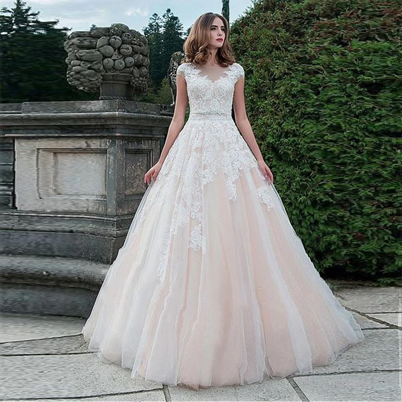 LORIE Tulle Wedding Dresses Beach Bridal Gown Plus Size with Cap Sleeve Elegant Appliques Lace Country Party Dress Beading Belt
LORIE Tulle Wedding Dresses Beach Bridal Gown Plus Size with Cap Sleeve Elegant Appliques Lace Country Party Dress Beading Belt