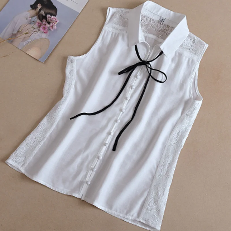 Plaid Sleeveless Blouse Women Summer Spring Shirts Bottoming Slim shirt Shirt collar bow ribbon decoration long female wild fake
Plaid Sleeveless Blouse Women Summer Spring Shirts Bottoming Slim shirt Shirt collar bow ribbon decoration long female wild fake